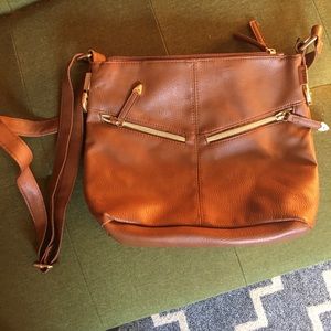 Tan cross body purse